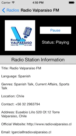 Game screenshot Chile Radio Live Player (Santiago / Spanish / español) hack