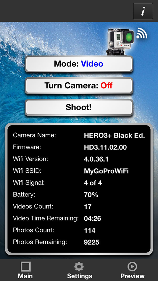 Remote Control for GoPro Hero 3+ Black - 1.12 - (iOS)