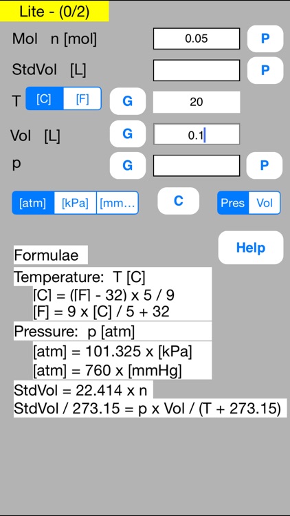 Boyle Charles Calculator Lite