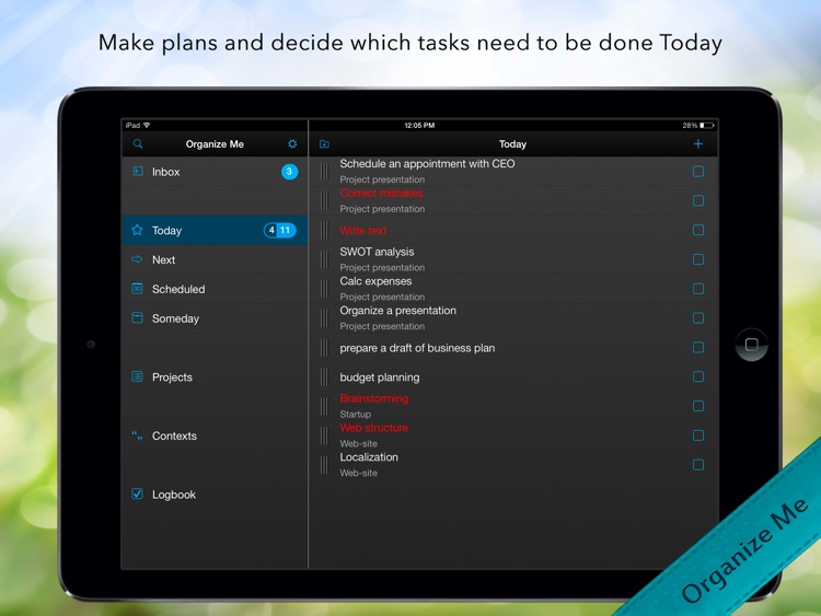 Organize Me for iPad