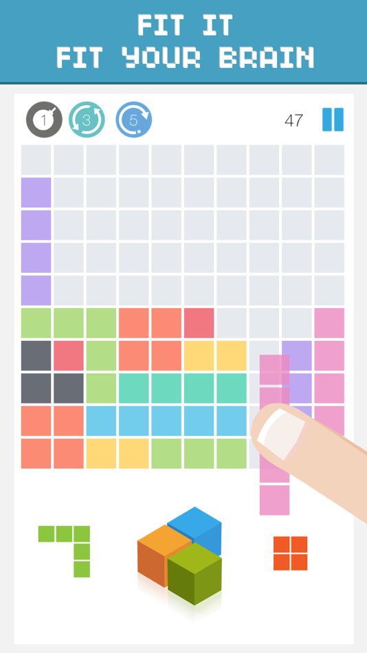 #4. Fit It! Pix Fill In Grid Block Puzzle Blocky Games (iOS) By: Teerawut Sanprom