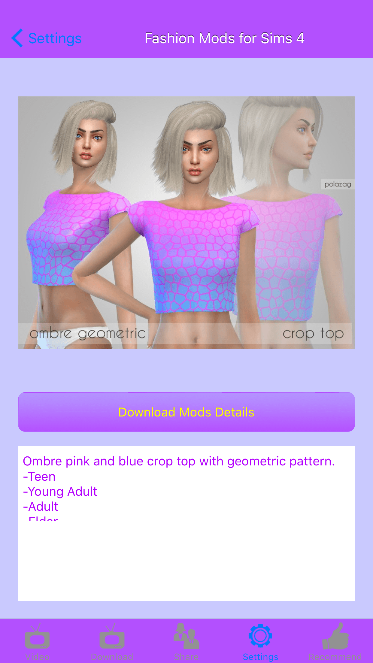 Fashion Mods for Sims 4 (Sims4, PC)