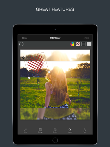 After Color - Easiest way to layout full size photo to Instagram with colorful border and stickers. screenshot 2
