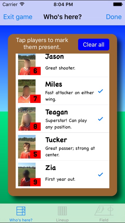 Youth Soccer Lineup