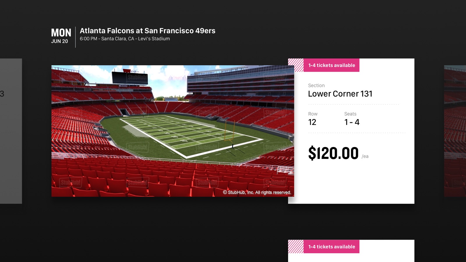 StubHub: Event Tickets apple_tv screenshot 3