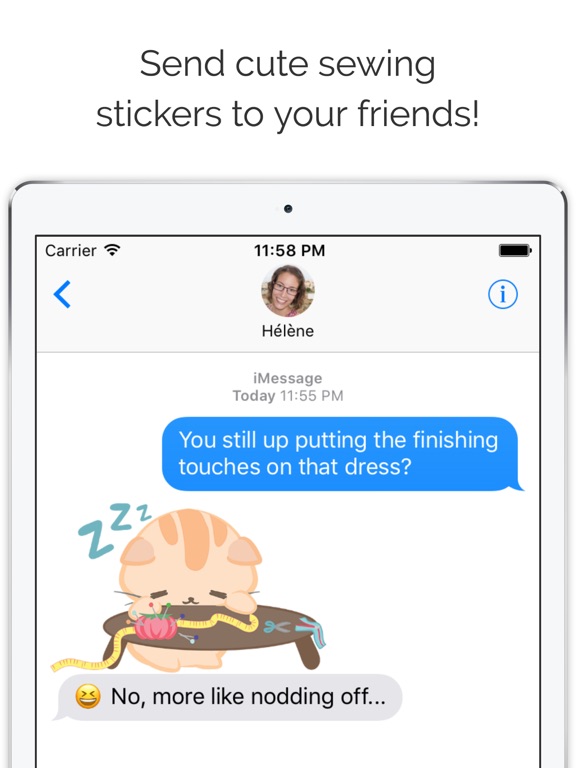 Sewing Cat iPad screenshot 3 - Stickers app