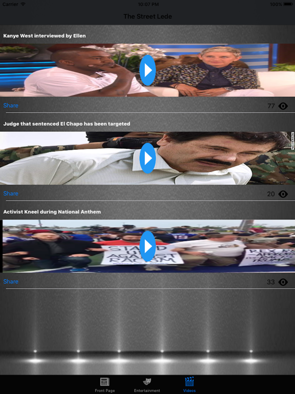 The Street Lede iPad screenshot 2 - Entertainment app