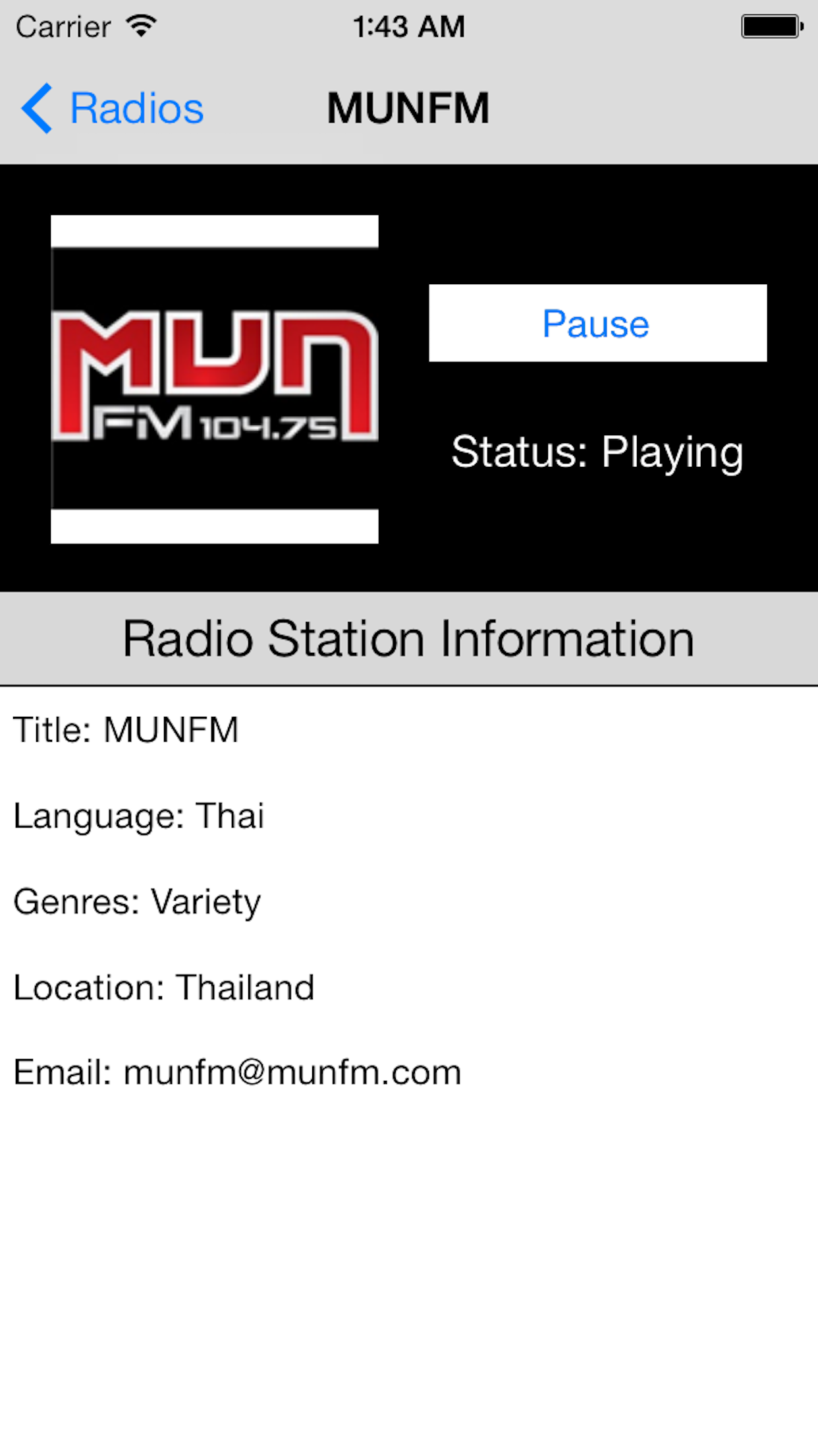 Thailand Radio Live Player (Thai / ประเทศไทย / ภาษาไทย วิทยุ)