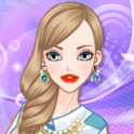 Vestir uma menina em uma loja icon
