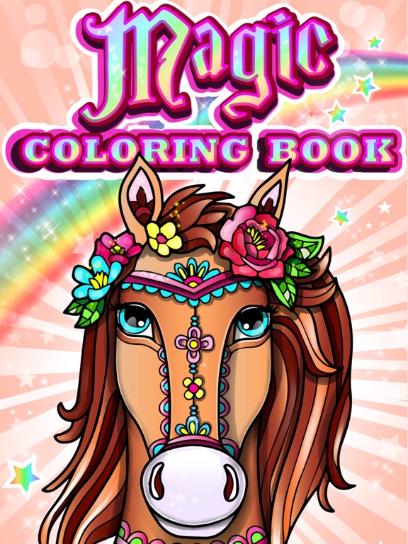 Magic Pony Coloring Book for Adults My Little Art iPad screenshot