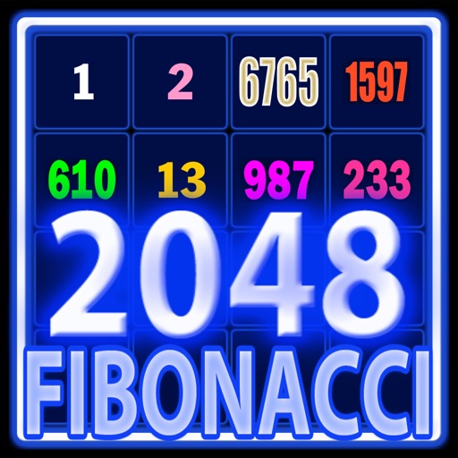 2048 Neon Glow Fibonacci Icon