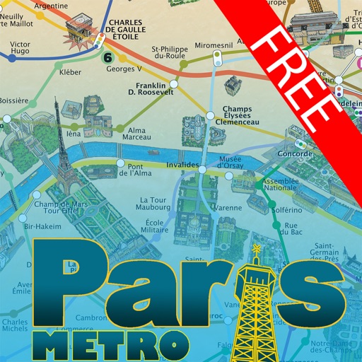 Paris Metro painted map - Free version icon