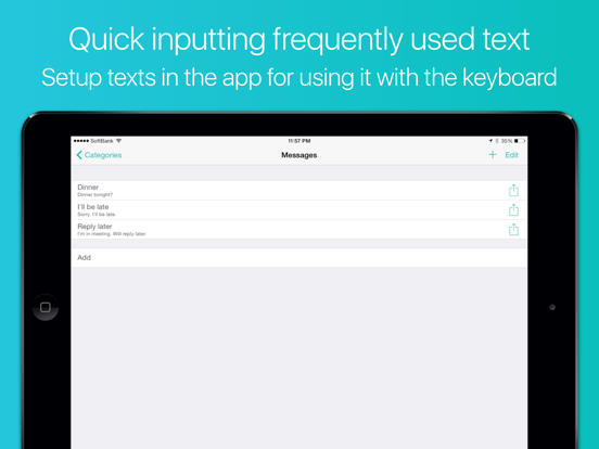 Screenshot #5 pour CannedText - Keyboard with frequently used texts