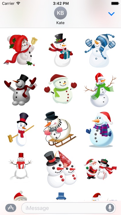 Snowman Stickers Pack iMessage Edition