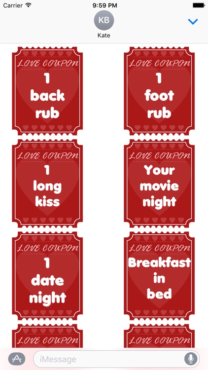 Love Coupons for iMessage