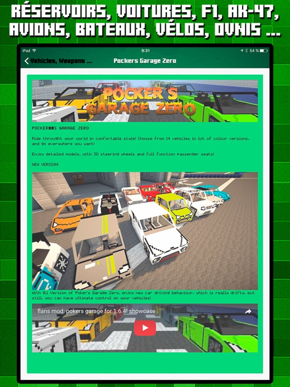 Screenshot #5 pour VEHICLES & WEAPONS MODS for Minecraft Pc Guide