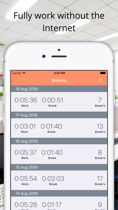 Worker - Control and records of working time and breaks (for free) Screenshot 3