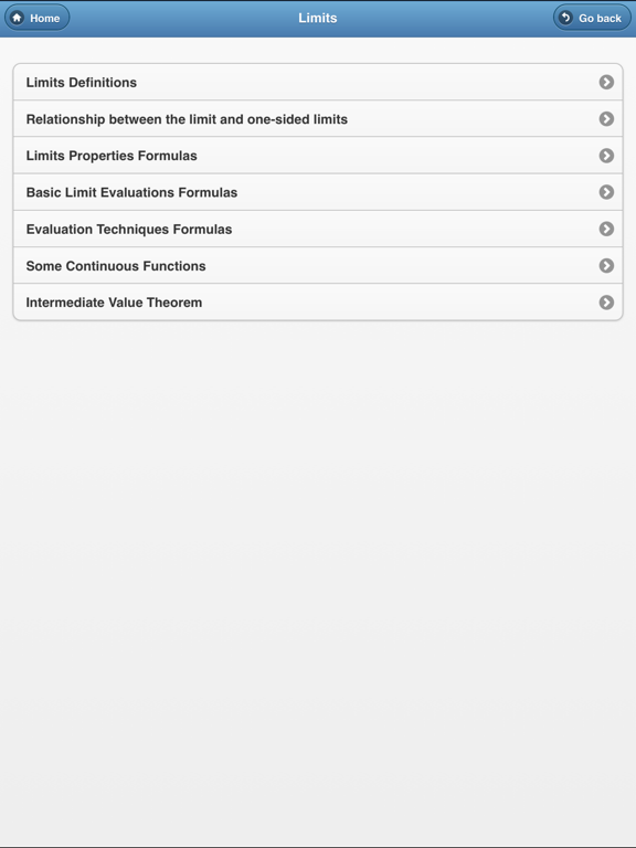 Math Formula Dictionary iPad screenshot
