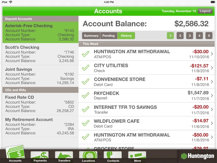 Huntington Mobile for iPad