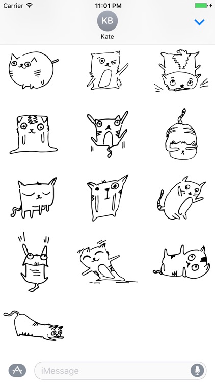Cute Hand Drawn Cat Sticker #2