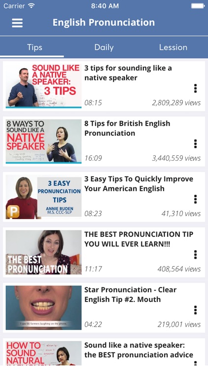 English Pronunciation - learning, practice daily