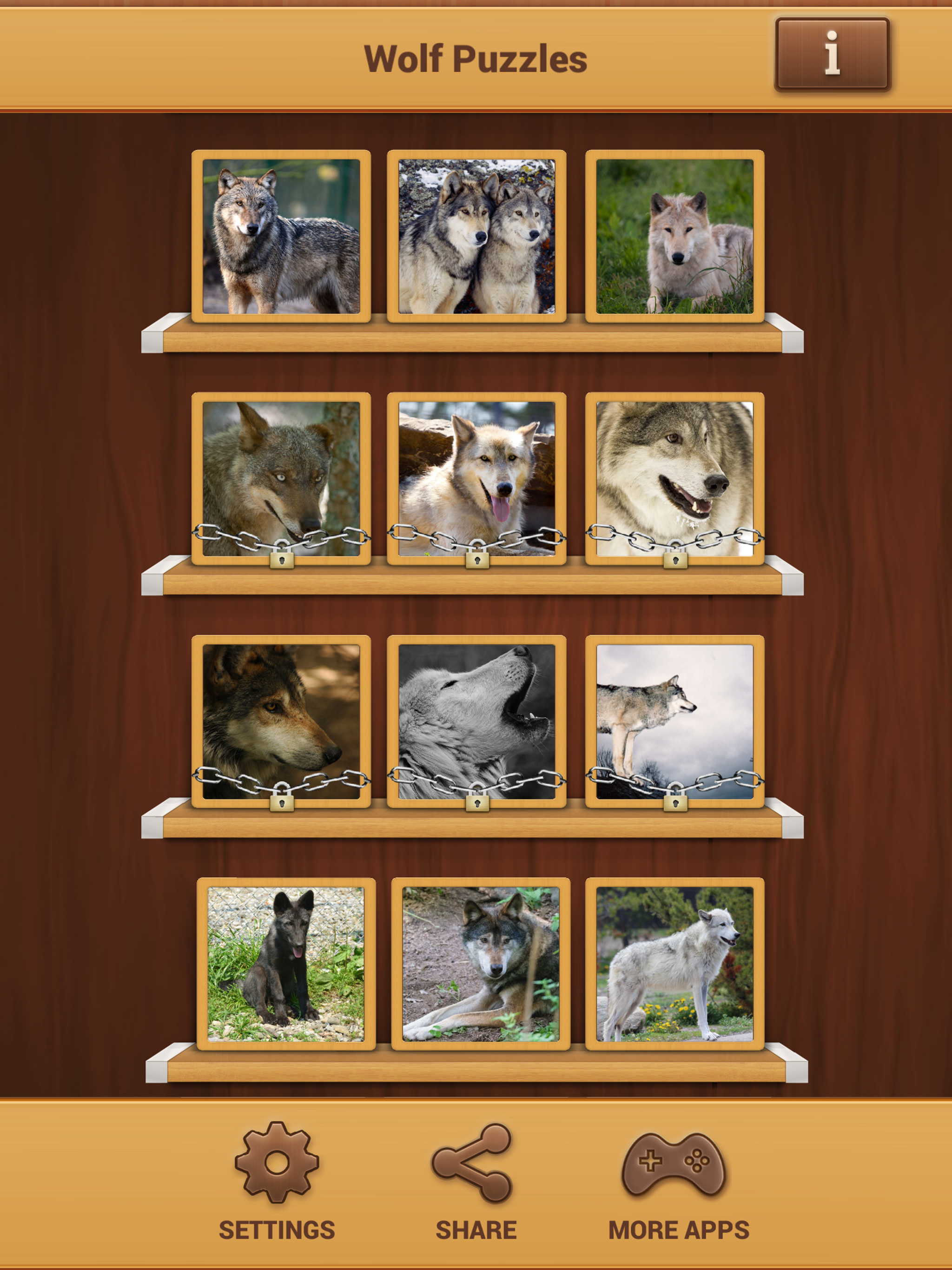 Wolf Jigsaw Puzzles - Fun Brain Training Game Free