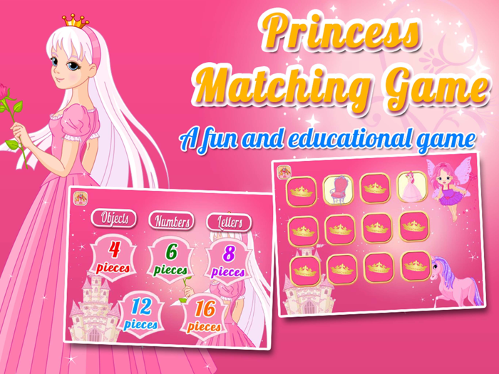 Princess Matching and Learning Game for Kids