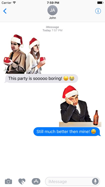 Sad Christmas and New Year Stickers for iMessage!
