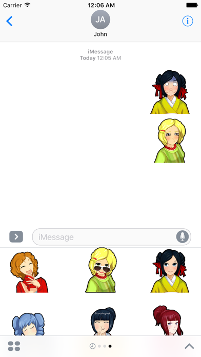 Screenshot #1 pour Sushi Girls Stickers Pack for iMessage