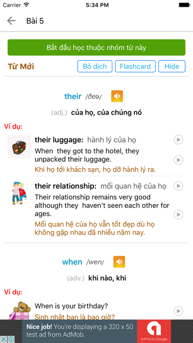 Screenshot #2 pour Hoc Tu Vung Tieng Anh (Học Tiếng Anh)