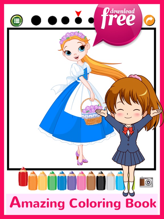 Screenshot #6 pour Princesse Coloring Book For Girls: jeux gratuits pour les enfants et les tout-petits!