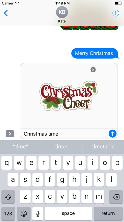 Merry Christmas Wish Typography Stickers