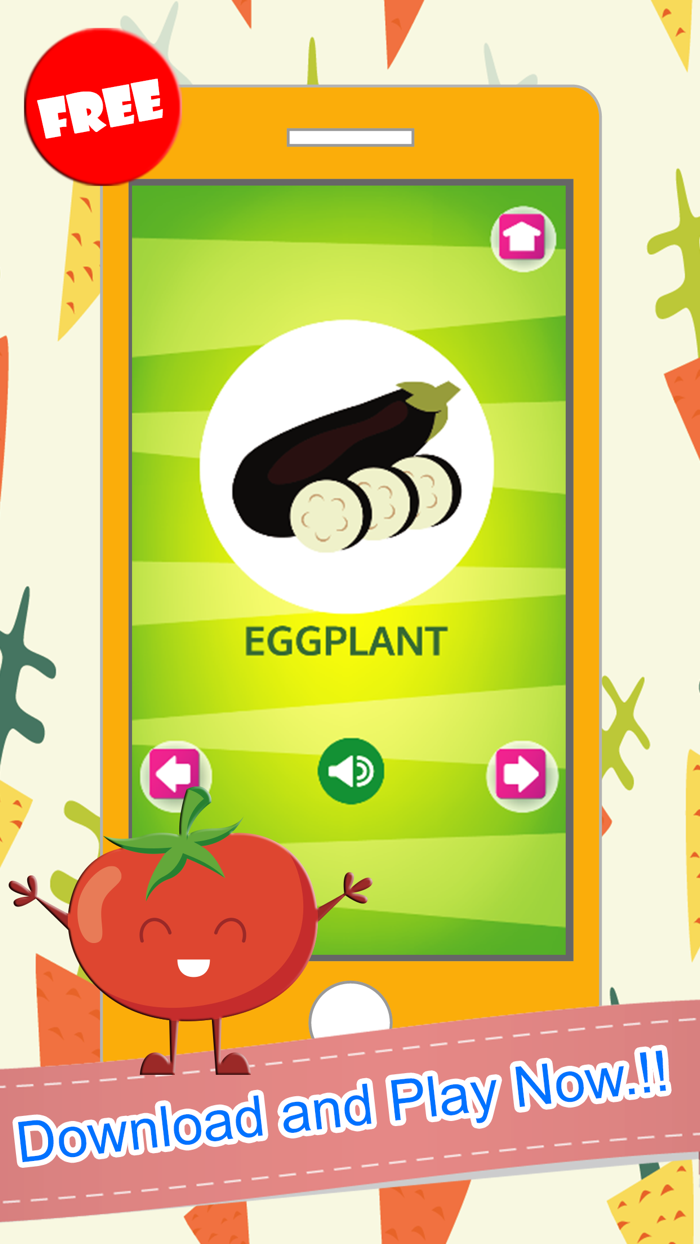 Vegetable Word Picture Matching Puzzles Fun Games