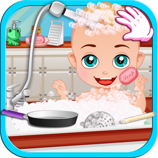 Newborn Baby Boy In The Kitchen iOS App