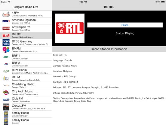 Screenshot #5 pour Belgium Radio Live Player: België/Belgique/Belgien