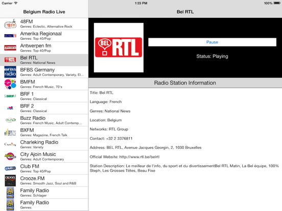 Belgium Radio Live Player: België/Belgique/Belgien iPad app afbeelding 2