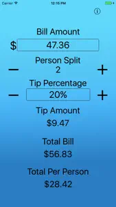 Just The Tip - Tip Calculator screenshot #2 for iPhone