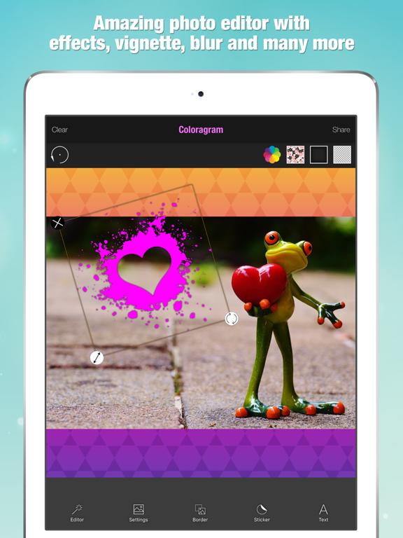 Coloragram - Layout And Post Entire Photo With Awesome Background. iPad screenshot 4 - Photo & Video app