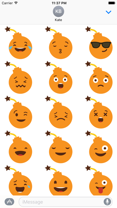 BombMoji Stickers Free for iMessageのおすすめ画像1