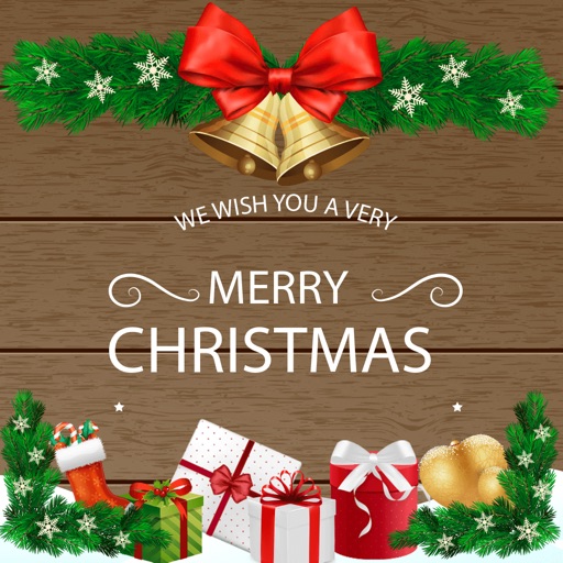 Christmas Festive Photo Stickers: Happy Merry Xmas Icon