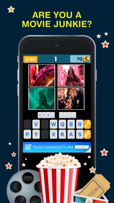 Guess The Movie - 4 pics 1 blockbuster movie title Screenshot on iOS