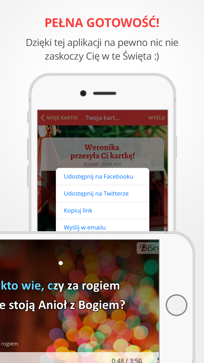 Życzenia i kolędy karaoke iSing - Święta 2016