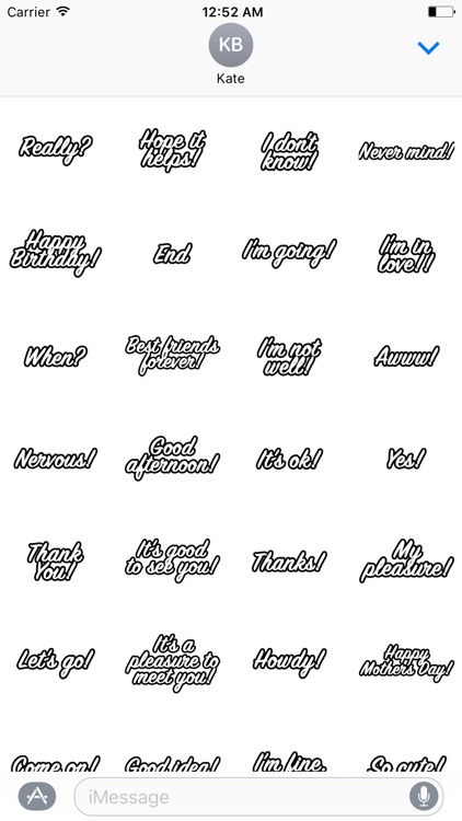 Expressions Outlined Stickers for iMessage