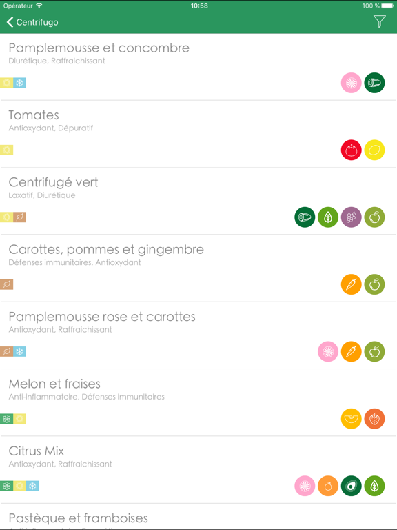 Screenshot #5 pour Centrifugo, Recettes pour Jus de Fruits et Légumes