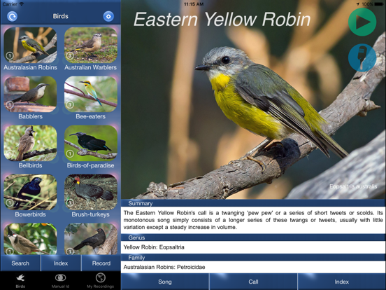Bird Song Id Australia - Automatic Recognition iPad app afbeelding 1