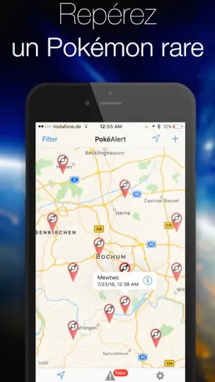 Capture d'écran de PokéAlerte - Notifications Push Pour Pokémon GO FREE sur iPhone 2