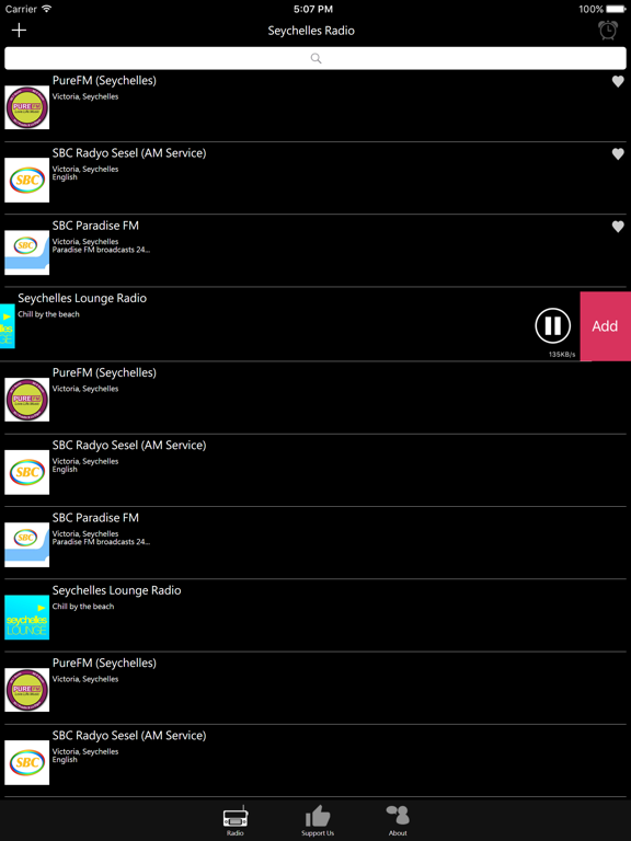 Seychelles Radio iPad screenshot
