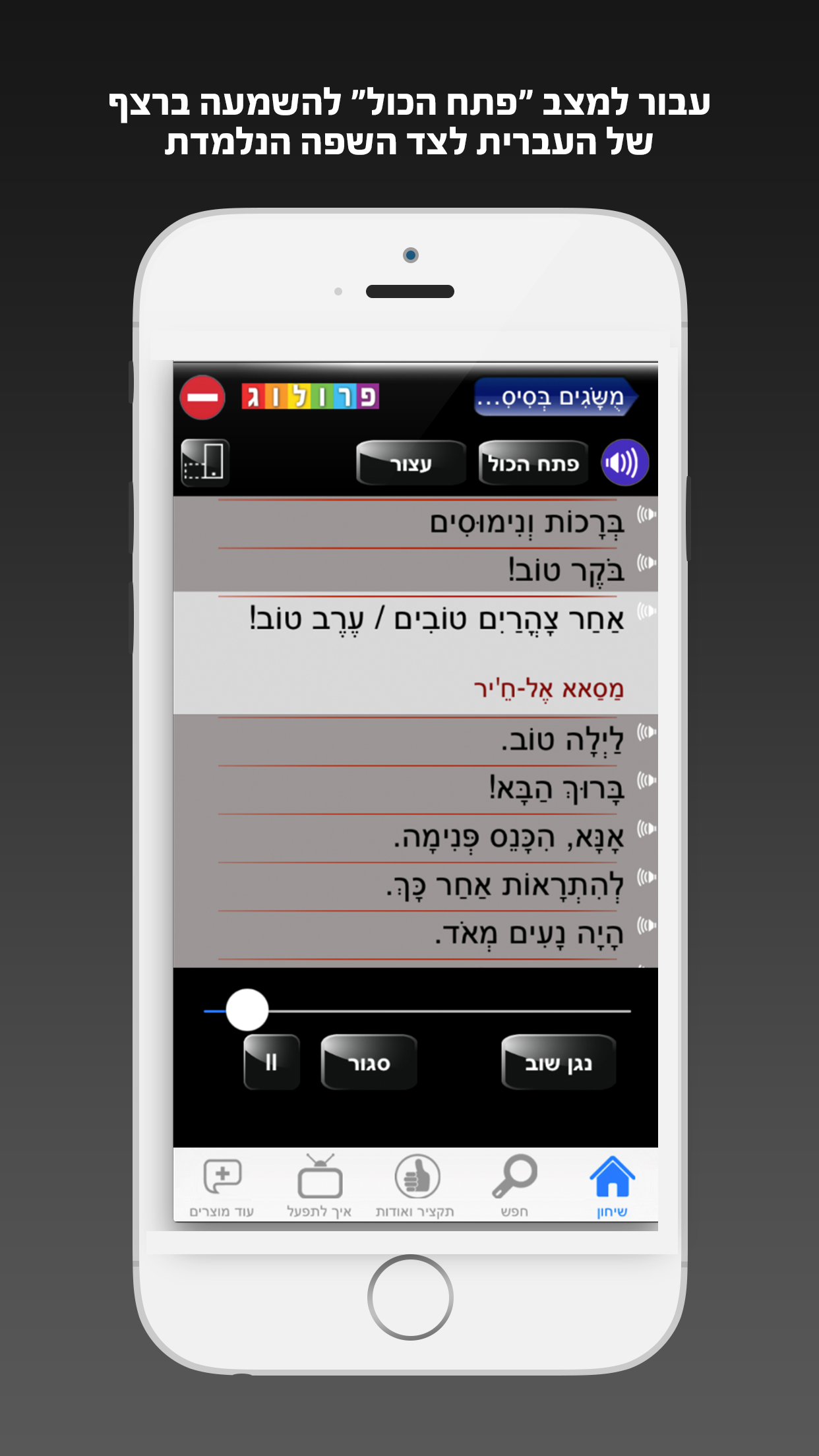 מדברים ערבית עם שיחון פרולוג - כולל קריינות