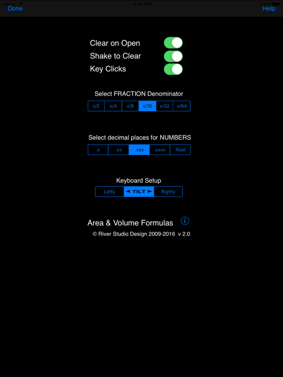 inchCALC+ iPad screenshot 4 - Utilities app