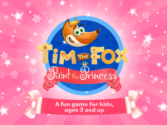 Tim the Fox - Paint the Princess coloring for girl iPad screenshot